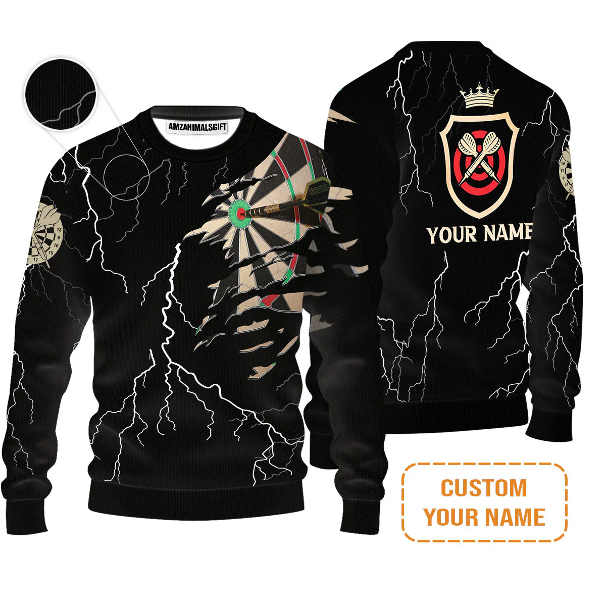 Darts Custom Name Sweatshirt, Darts Target Personalized Sweatshirt - Image 5