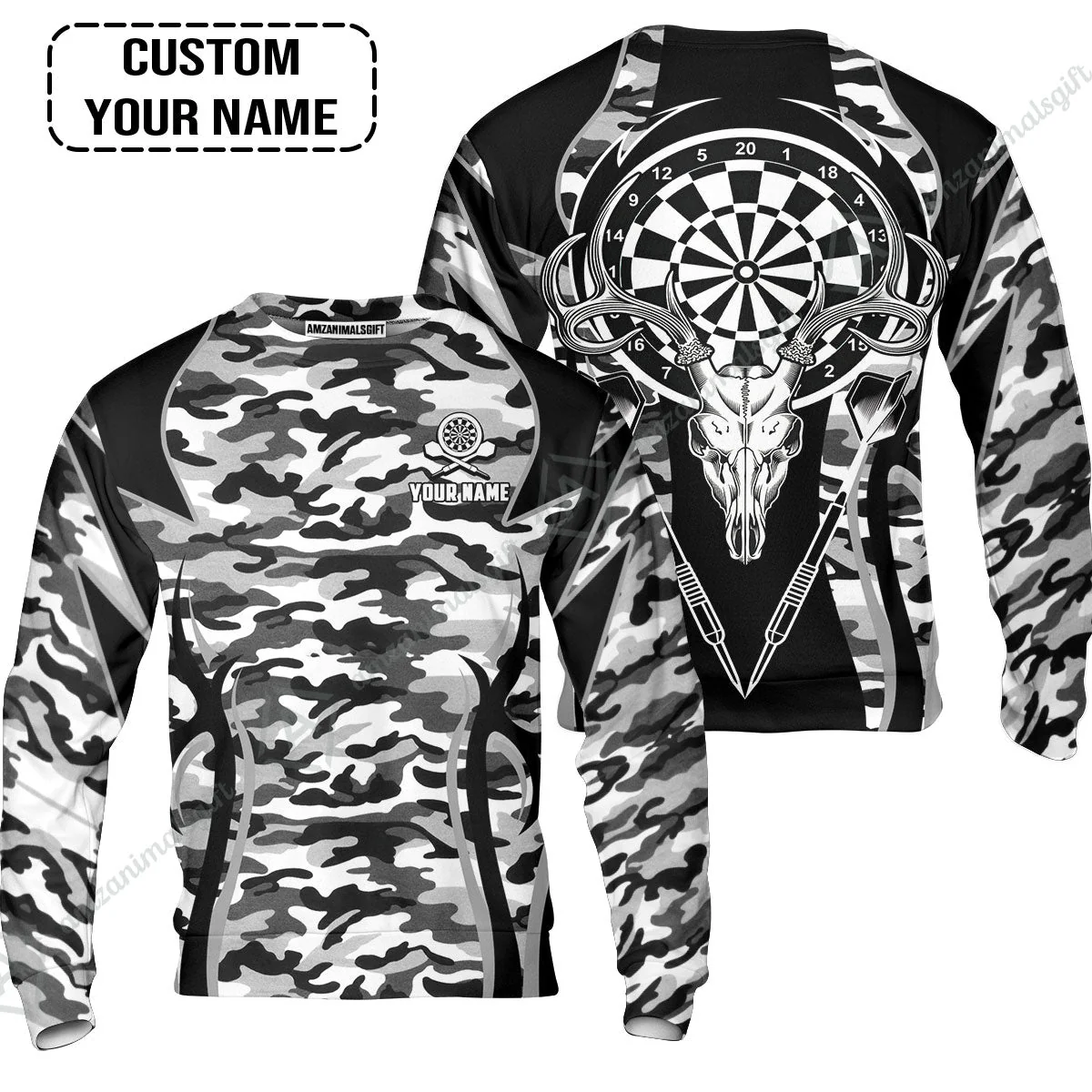 Darts Custom Name Women Polo Shirt, Camo Darts And Deer Personalized Women Polo Shirt - Image 3