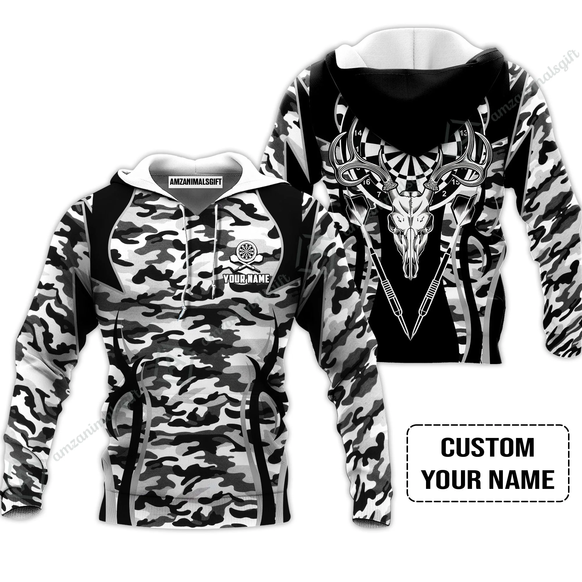 Darts Custom Name Women Polo Shirt, Camo Darts And Deer Personalized Women Polo Shirt - Image 4
