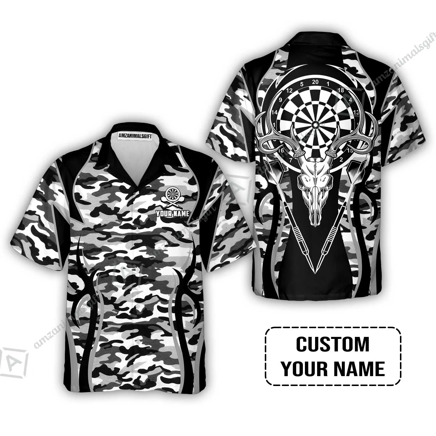 Darts Custom Name Women Polo Shirt, Camo Darts And Deer Personalized Women Polo Shirt - Image 8