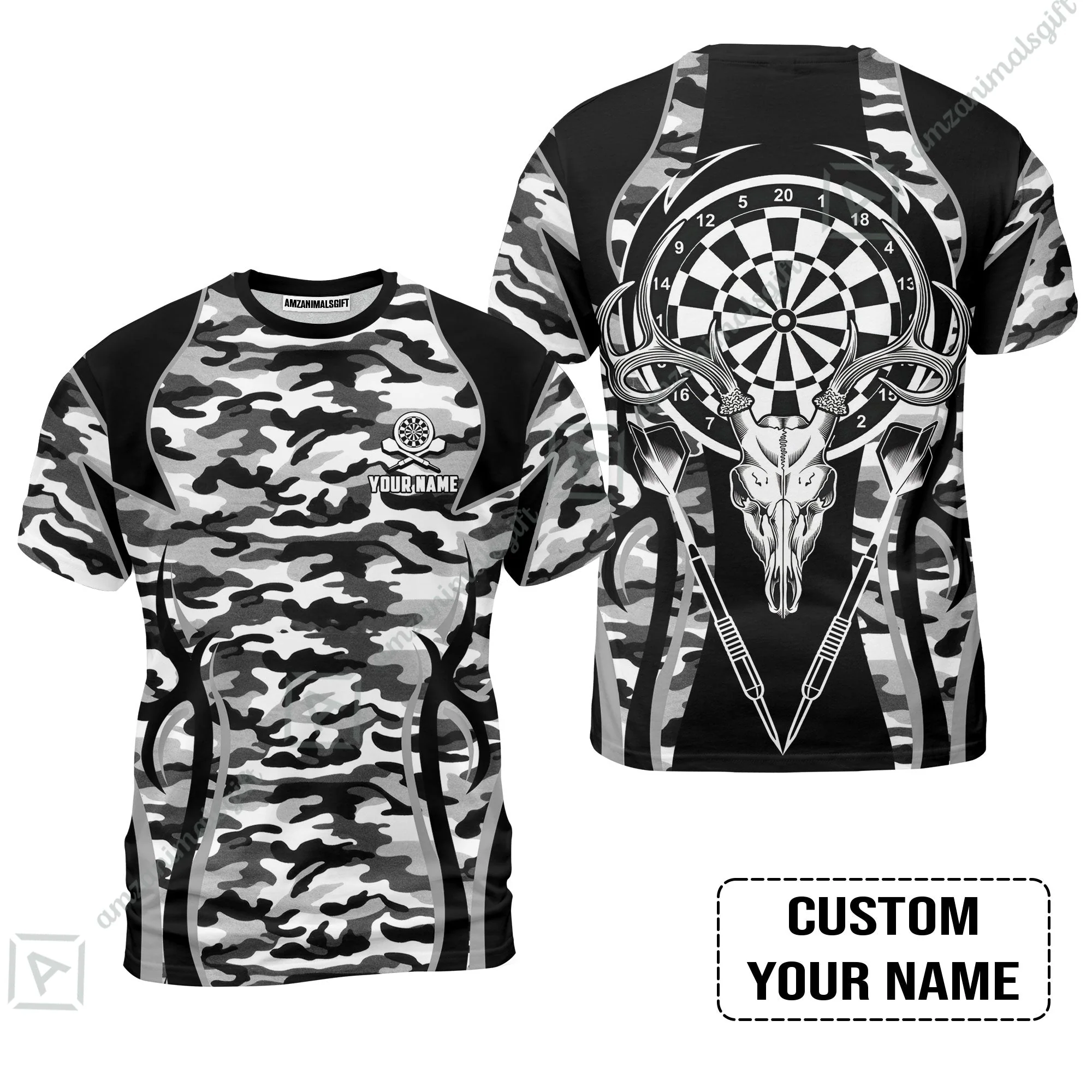 Darts Custom Name Women Polo Shirt, Camo Darts And Deer Personalized Women Polo Shirt - Image 9