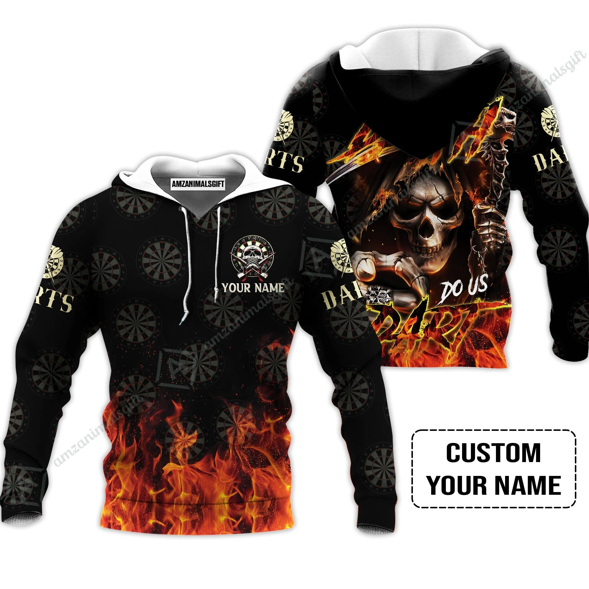 Darts Custom Name Zip Polo Shirt - Til Death Do Us Dart Dartboard Personalized Zip Polo Shirt - Image 5
