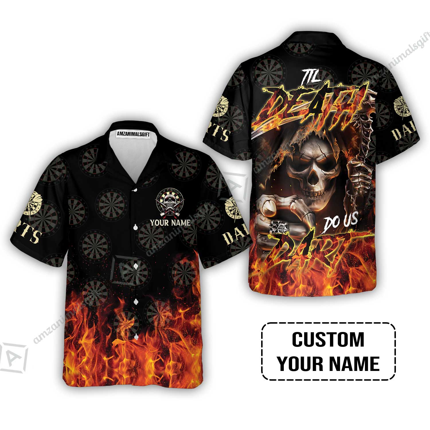 Darts Custom Name Zip Polo Shirt - Til Death Do Us Dart Dartboard Personalized Zip Polo Shirt - Image 8