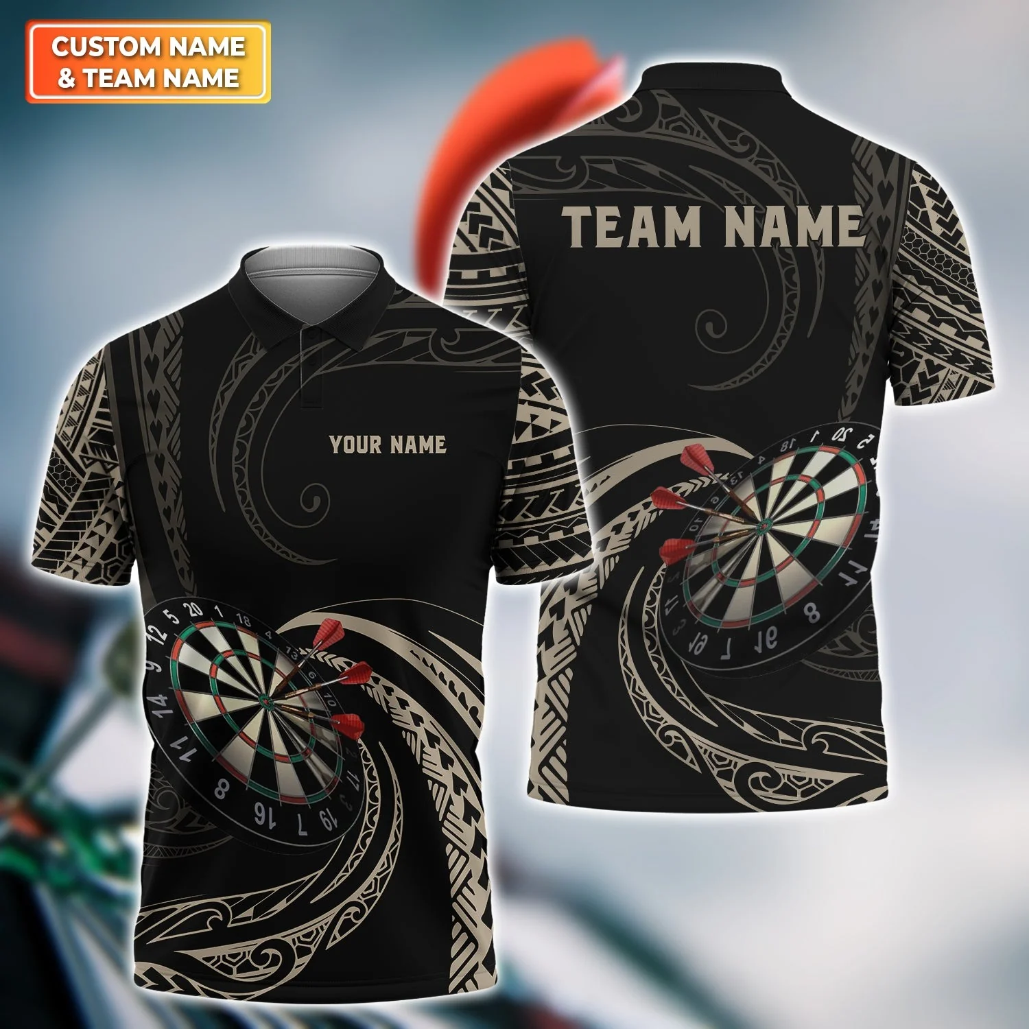 Darts Custom T-Shirt, Tattoo Maori Darts Personalized For Dart Team Player T-Shirt - Image 3