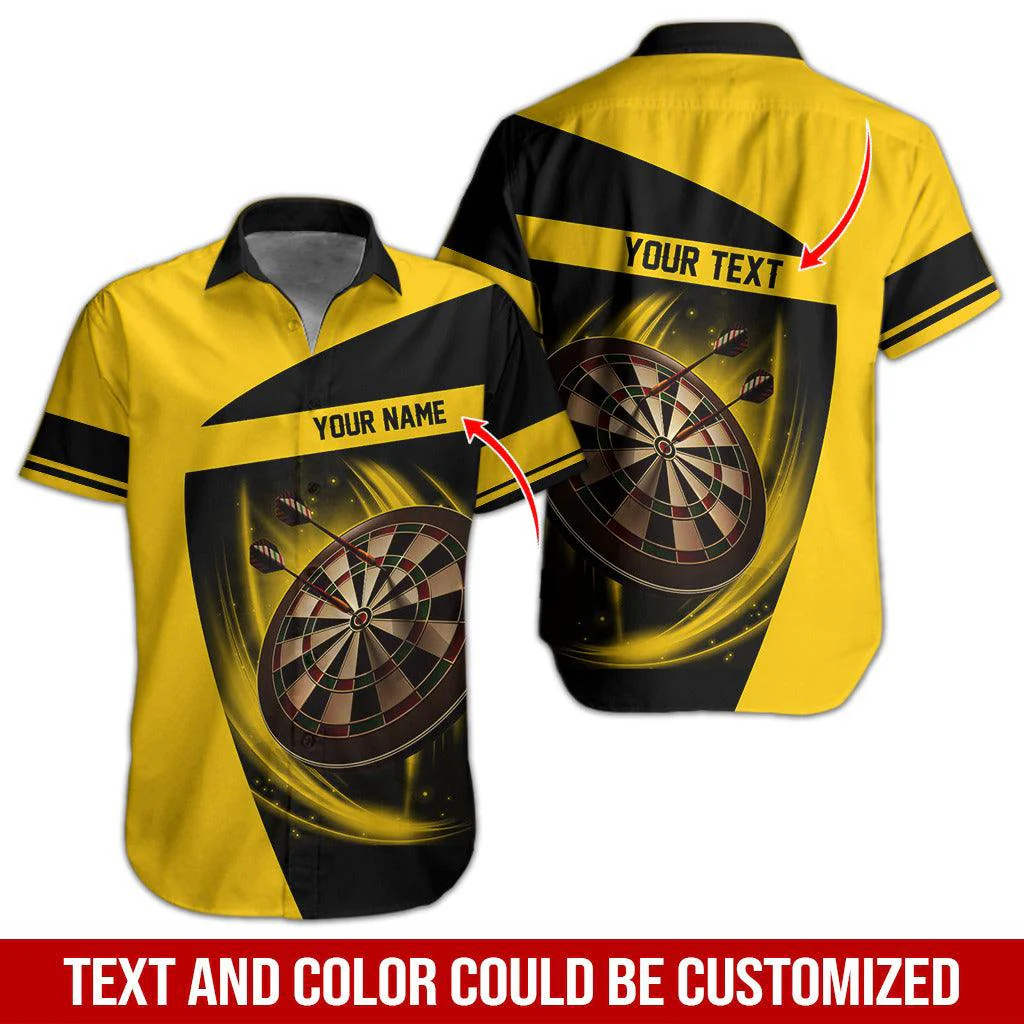 Darts Hawaiian Shirt Custom Name, Dartboard Uniforms Personalized Aloha Hawaiian Shirts - Gift For Darts Lovers, Friend, Family