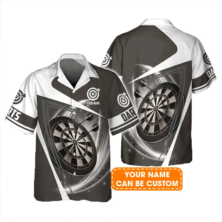 Darts Hawaiian Shirt Custom Name, Darts Lighting Gray Personalized Aloha Hawaiian Shirts - Gift For Friend, Family - Image 2