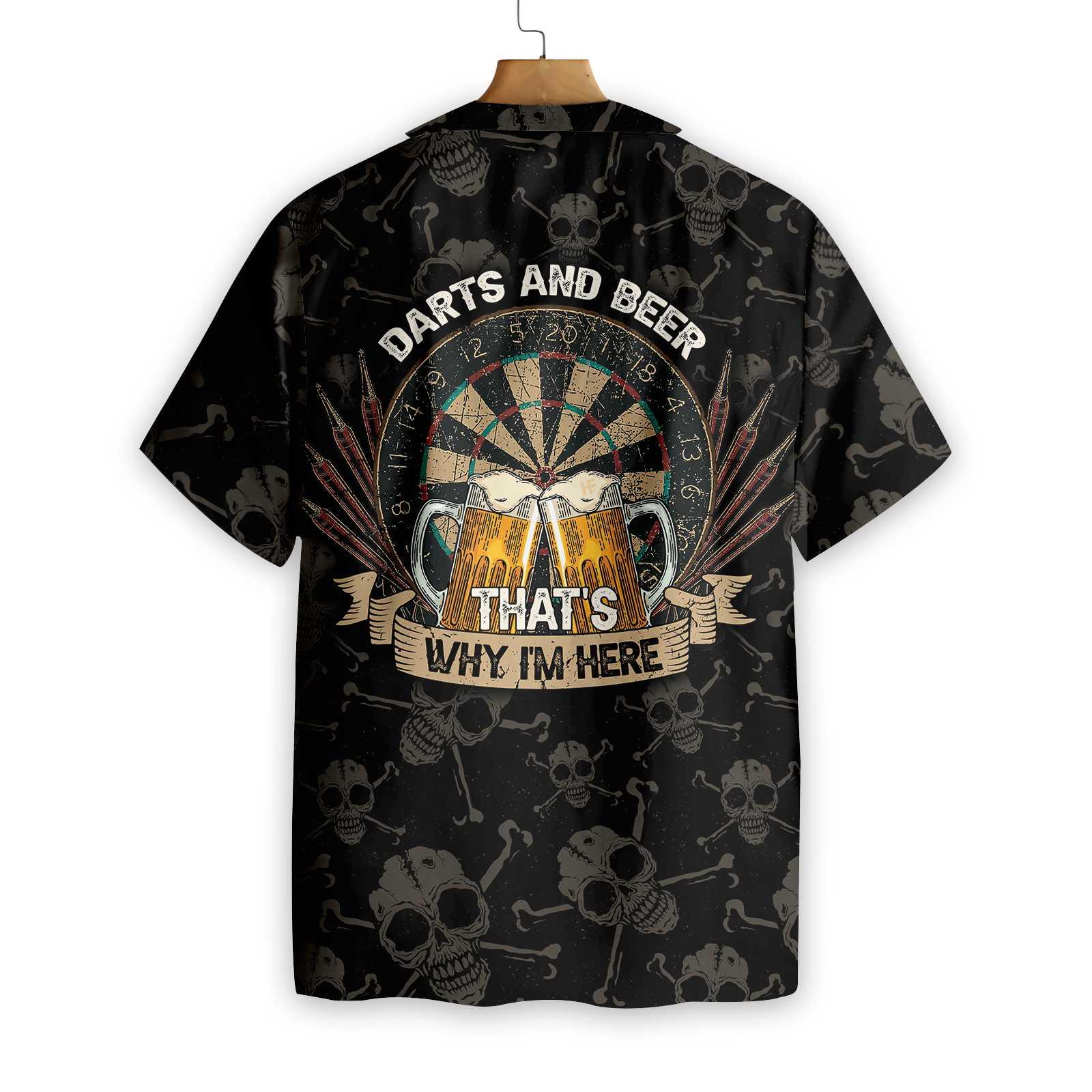Darts Hawaiian Shirt, Darts And Beer That's Why I'm Here Aloha Hawaiian Shirt For Summer, Colorful Aloha Shirt For Men Women, Friend, Team, Darts Lovers - Image 2