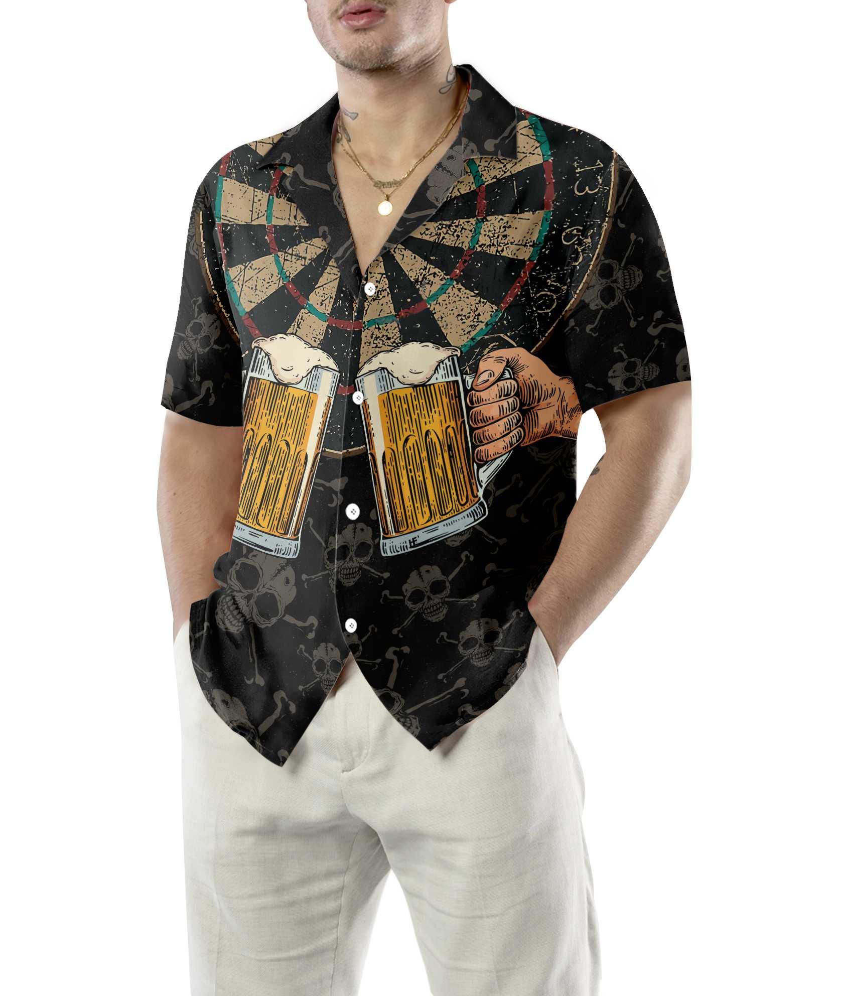 Darts Hawaiian Shirt, Darts And Beer That's Why I'm Here Aloha Hawaiian Shirt For Summer, Colorful Aloha Shirt For Men Women, Friend, Team, Darts Lovers - Image 4