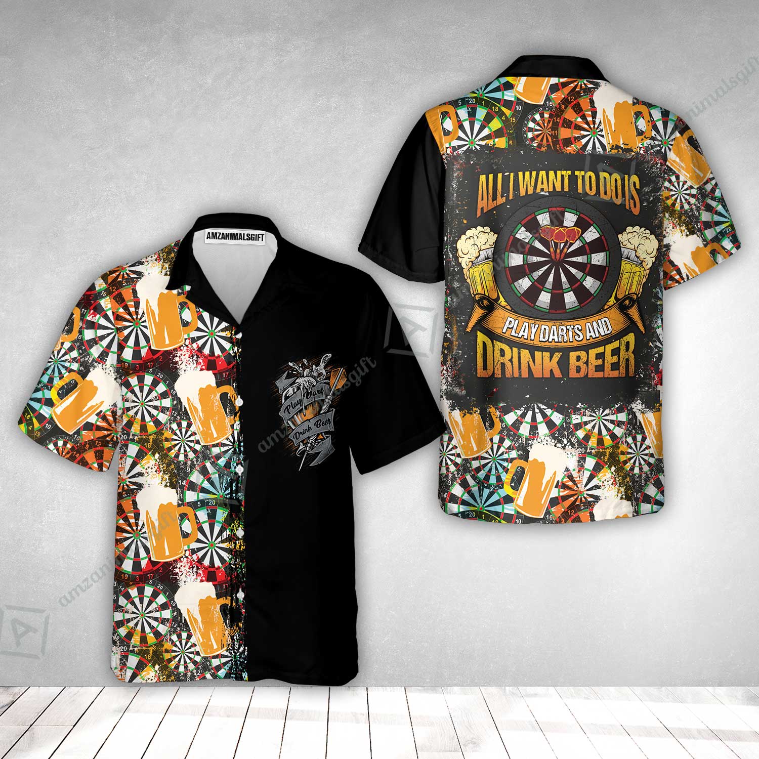 Darts Hawaiian Shirt, Play Darts And Drink Beer, Colorful Summer Darts Hawaiian Shirt - Image 2