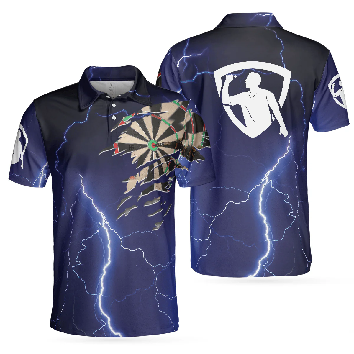 Darts Polo Shirt Darts Shirt For Men, Best Gift For Darts Player, Darts Polo Shirt For Hot Weather, Best Gift For Men Darts - Image 2