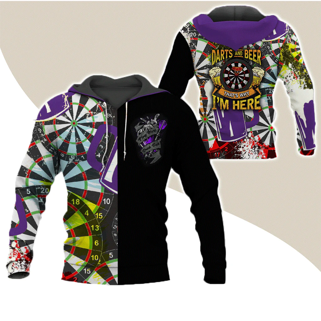 Darts Premium Hoodie, Darts And Beer That's Why I'm Here Darts Hoodie For Men & Women - Gift For Darts Lovers, Friend, Family - Image 10