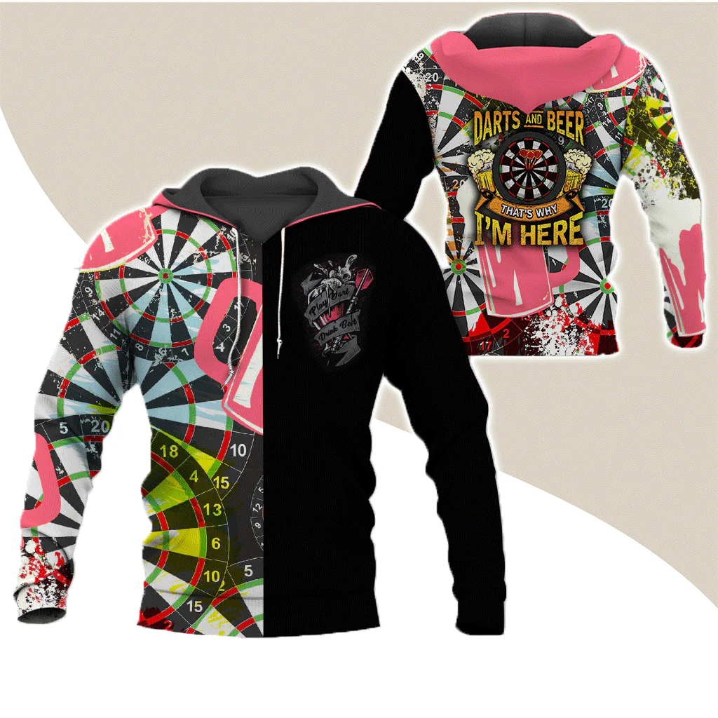 Darts Premium Hoodie, Darts And Beer That's Why I'm Here Darts Hoodie For Men & Women - Gift For Darts Lovers, Friend, Family - Image 11