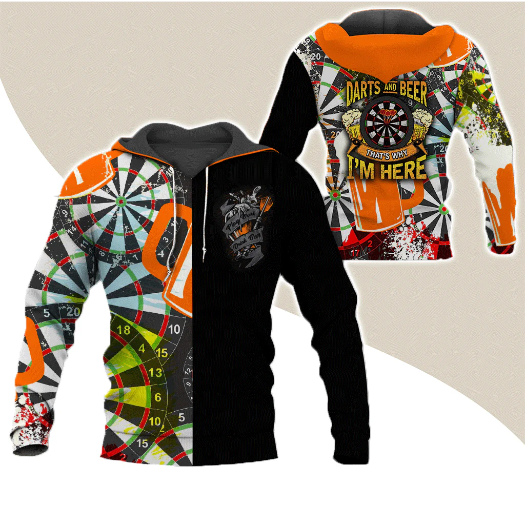 Darts Premium Hoodie, Darts And Beer That's Why I'm Here Darts Hoodie For Men & Women - Gift For Darts Lovers, Friend, Family - Image 12