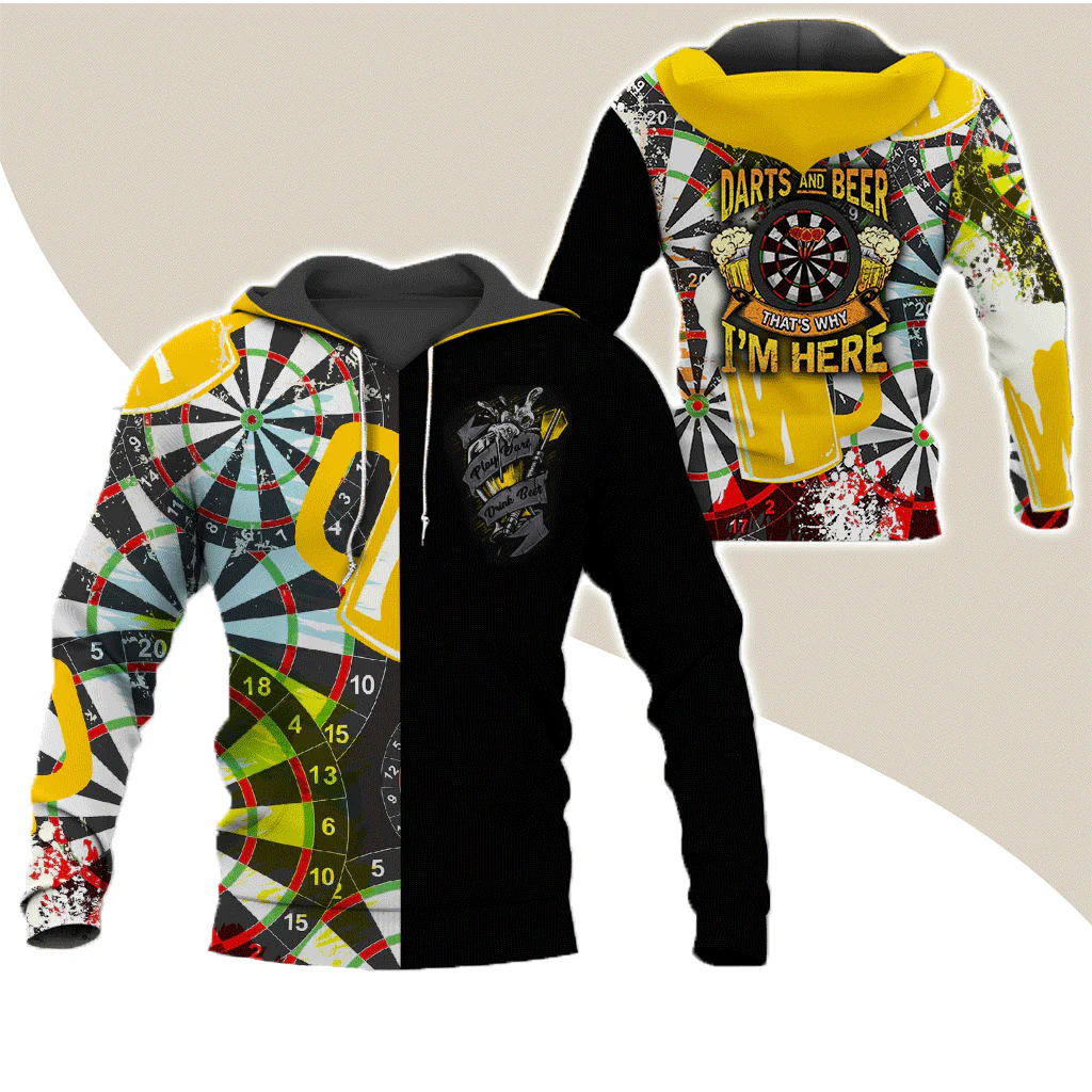 Darts Premium Hoodie, Darts And Beer That's Why I'm Here Darts Hoodie For Men & Women - Gift For Darts Lovers, Friend, Family - Image 7