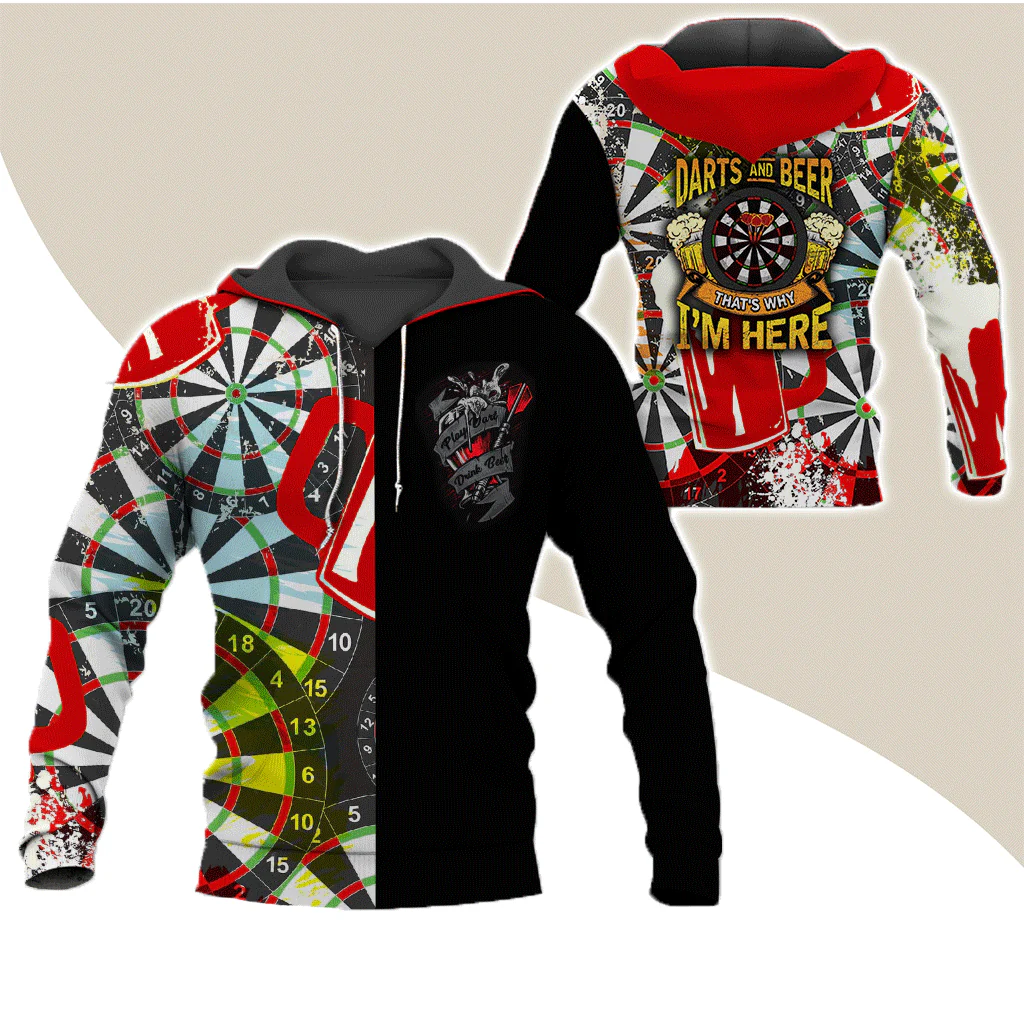 Darts Premium Hoodie, Darts And Beer That's Why I'm Here Darts Hoodie For Men & Women - Gift For Darts Lovers, Friend, Family - Image 9