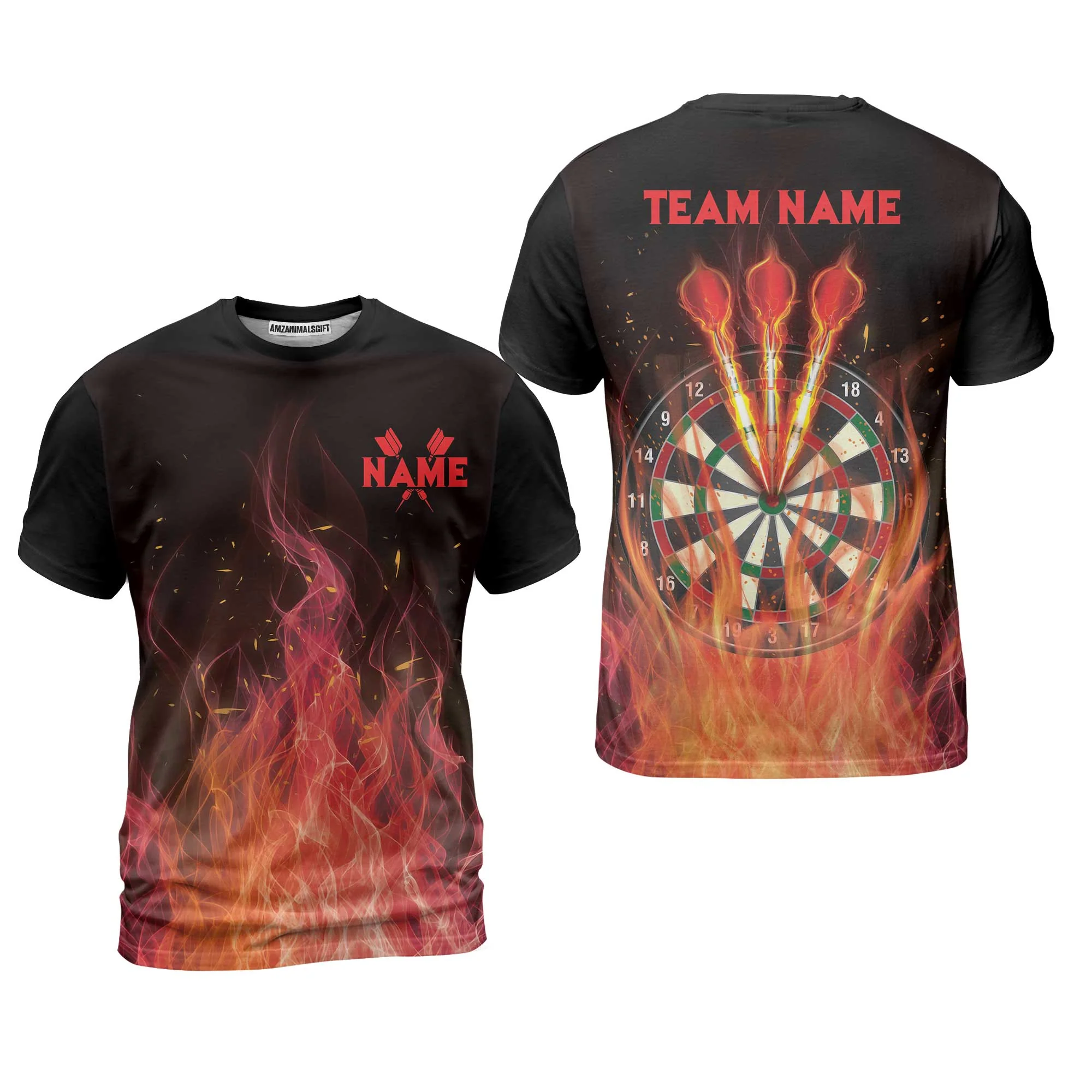 Darts Polo Shirt Custom Name And Team Name, Darts Flame Player Uniform, Personalized Shirt For Darts Lovers, Darts Players - Image 4