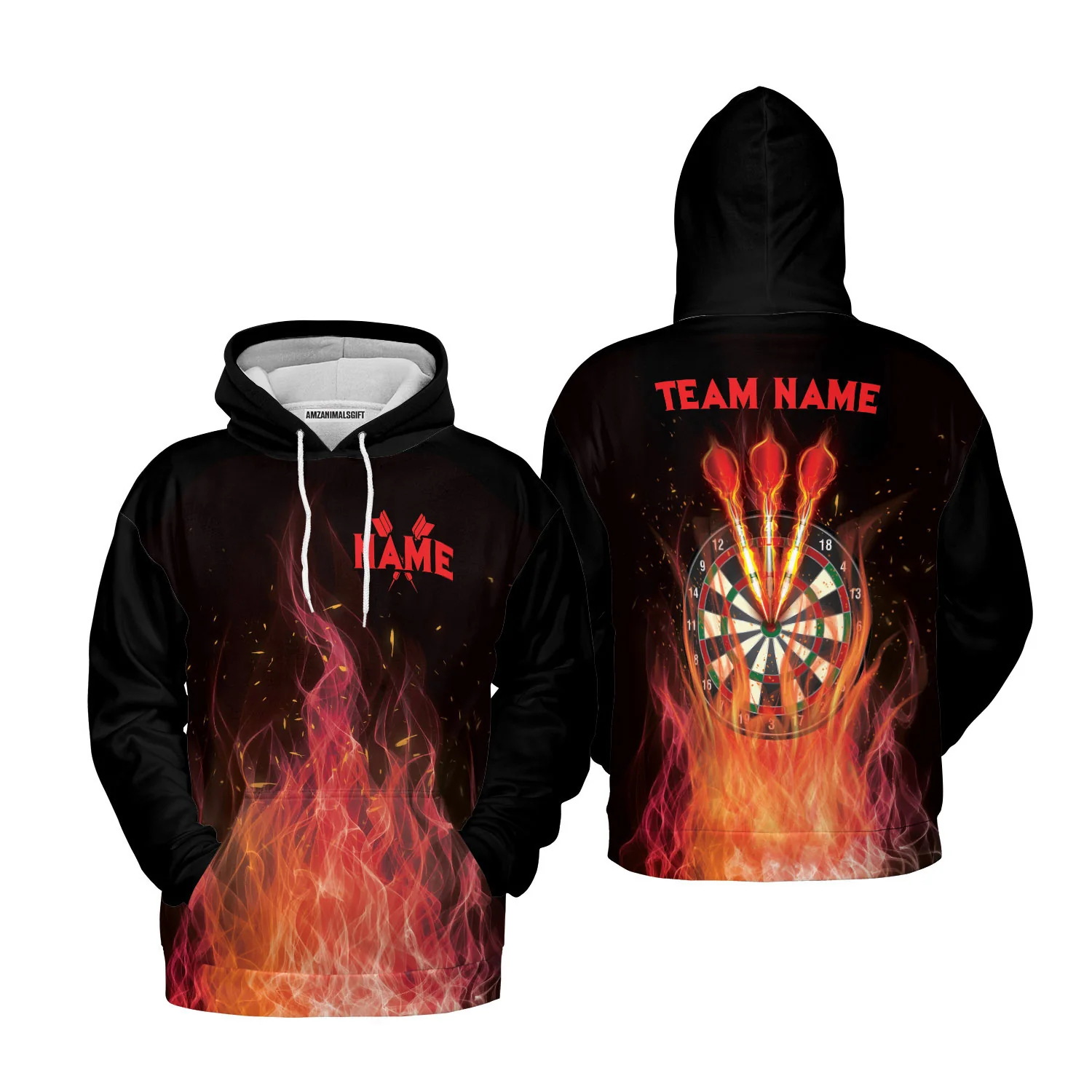Darts Polo Shirt Custom Name And Team Name, Darts Flame Player Uniform, Personalized Shirt For Darts Lovers, Darts Players - Image 6