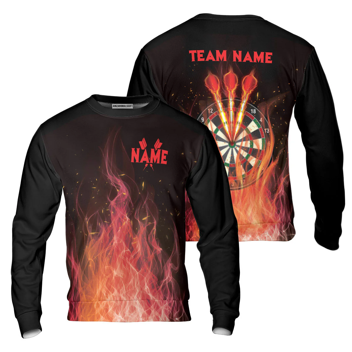 Darts Polo Shirt Custom Name And Team Name, Darts Flame Player Uniform, Personalized Shirt For Darts Lovers, Darts Players - Image 7
