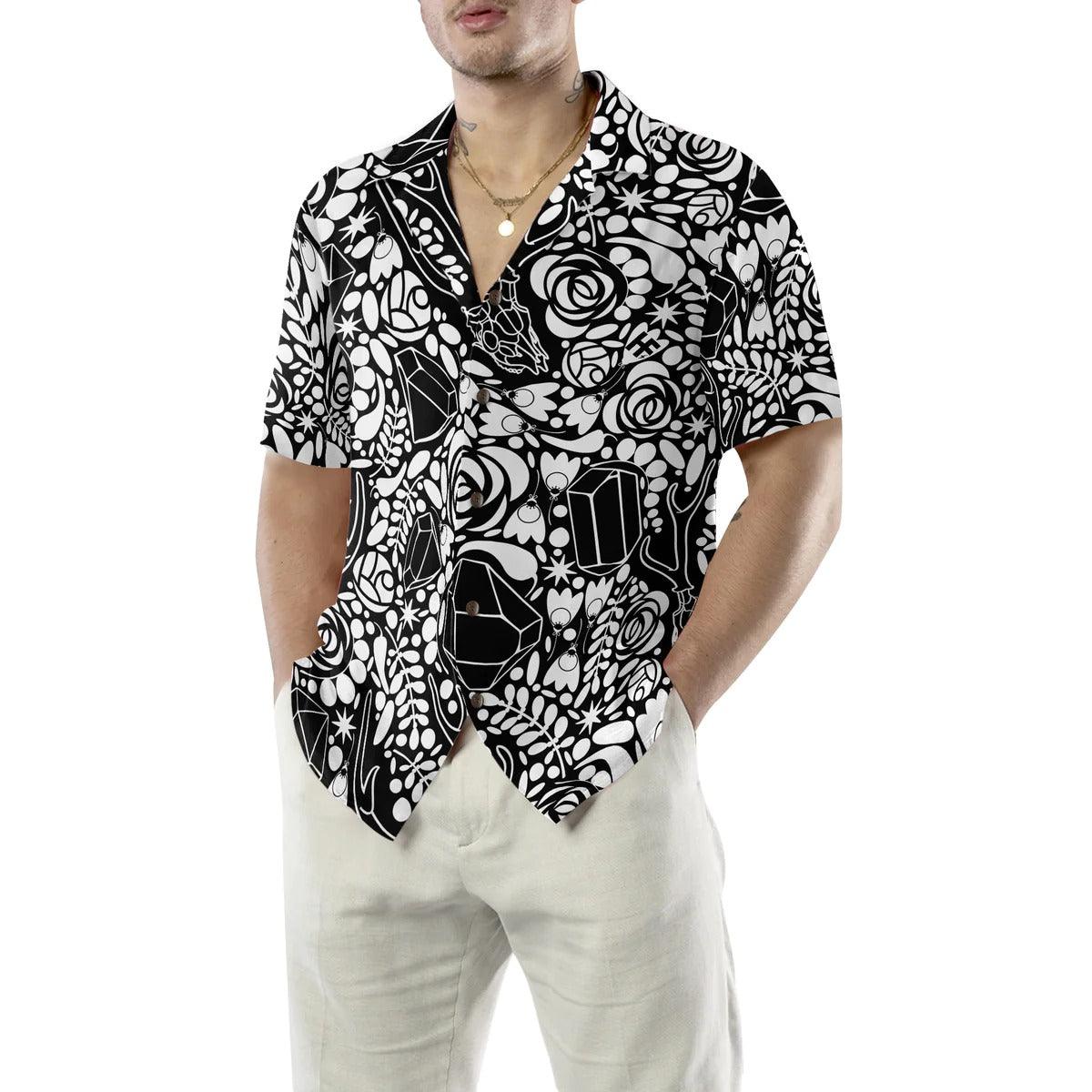 Deer Skull Hawaiian Shirt, Deer Skull Crystal Flower Seamless Pattern Hawaiian Shirt, Flower Hawaiian Shirt - Gift For Men Women, Friends, Family - Image 5