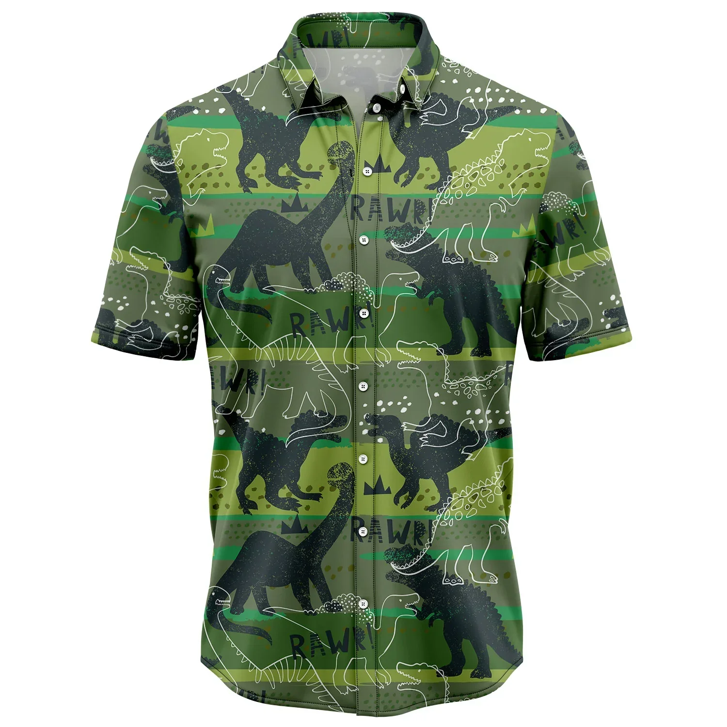 Dinosaur Hawaiian Shirt, Rawr Summer Aloha Shirt For Men Women - Perfect Gift For Husband, Boyfriend, Friend, Family, Wife
