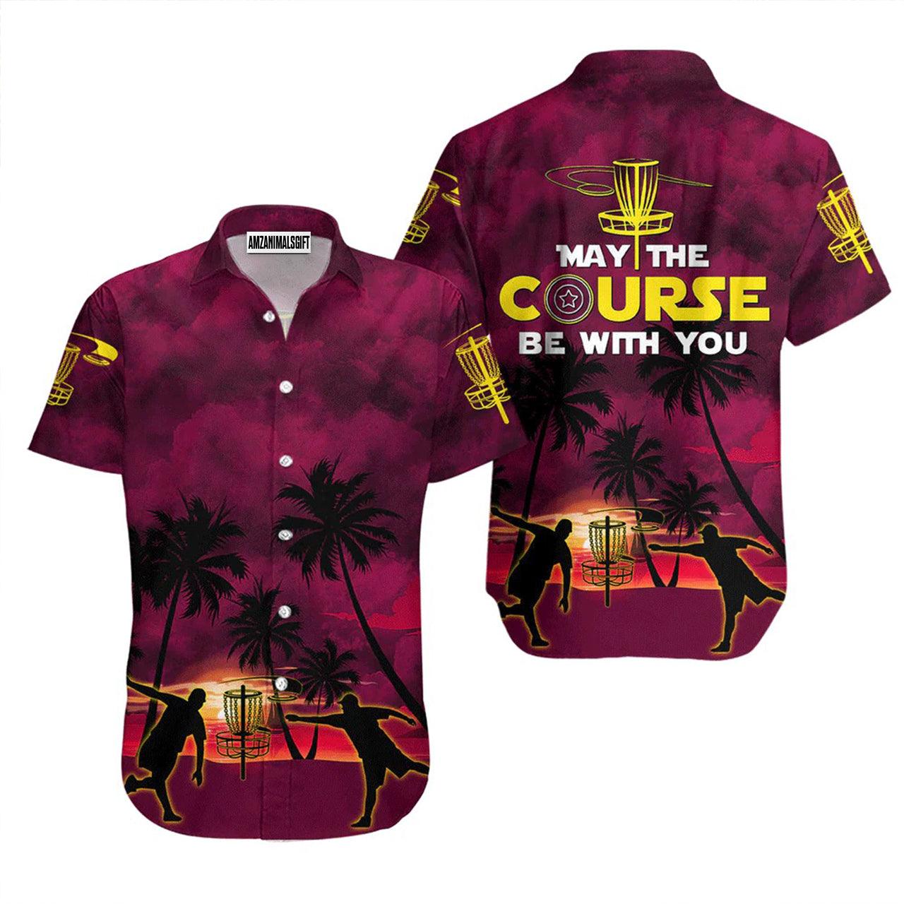 Disc Golf Hawaiian Shirt, Disc Golf May The Course Be With You Purple Sky Aloha Hawaiian Shirts For Men and Women - Gift For Disc Golfer, Friend, Family