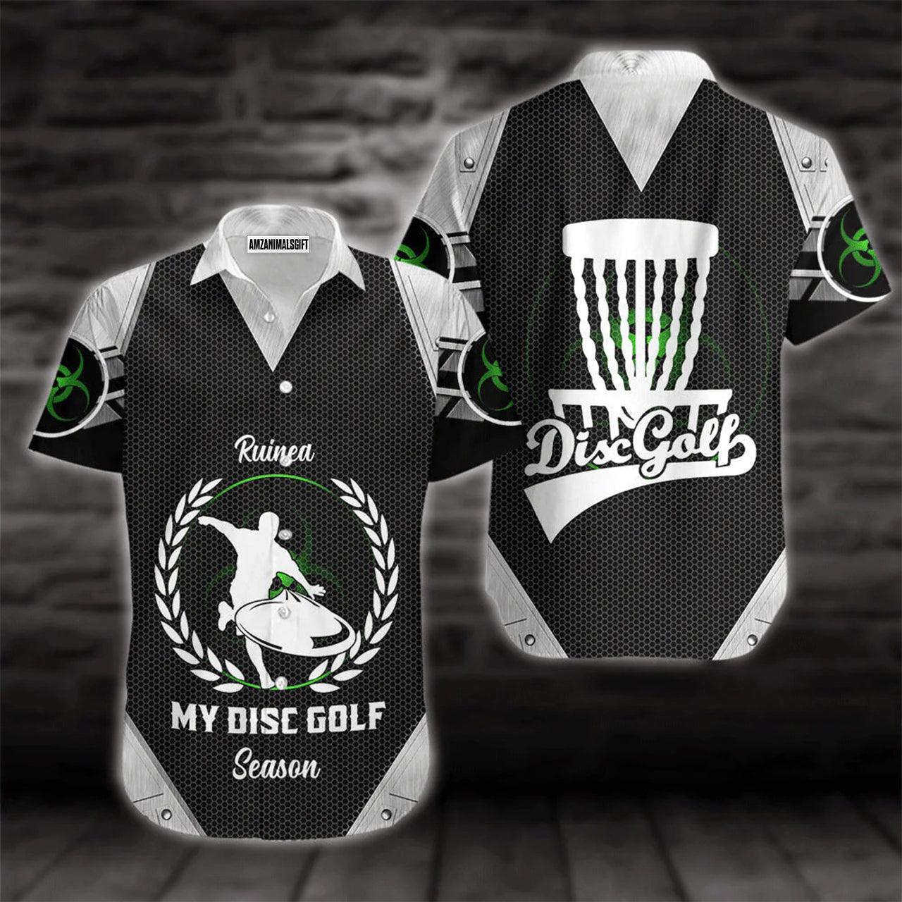 Disc Golf Hawaiian Shirt, Disc Golf Season Black And White Aloha Hawaiian Shirts For Men and Women - Gift For Disc Golfer, Friend, Family - Image 2