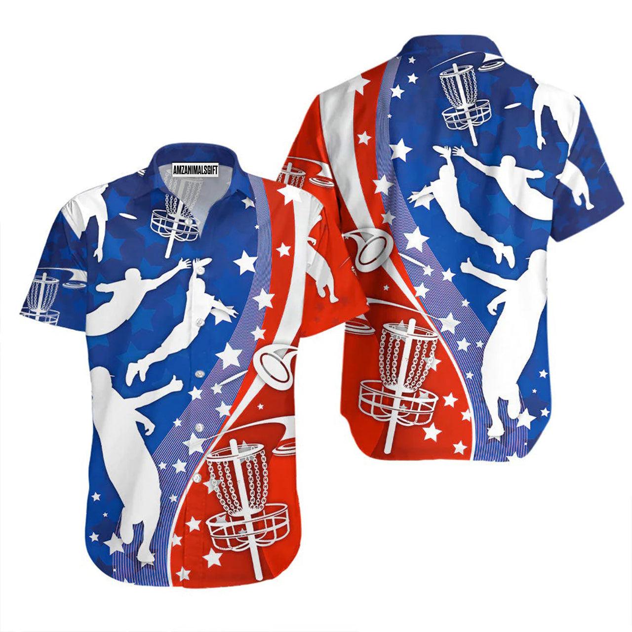 Disc Golf Hawaiian Shirt, Disc Golf US Flag Aloha Hawaiian Shirts For Men and Women - Gift For Disc Golfer, Friend, Family