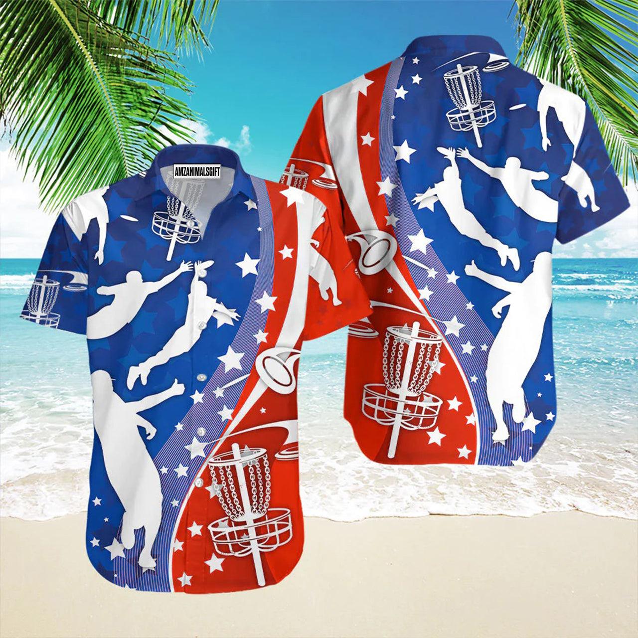 Disc Golf Hawaiian Shirt, Disc Golf US Flag Aloha Hawaiian Shirts For Men and Women - Gift For Disc Golfer, Friend, Family - Image 2