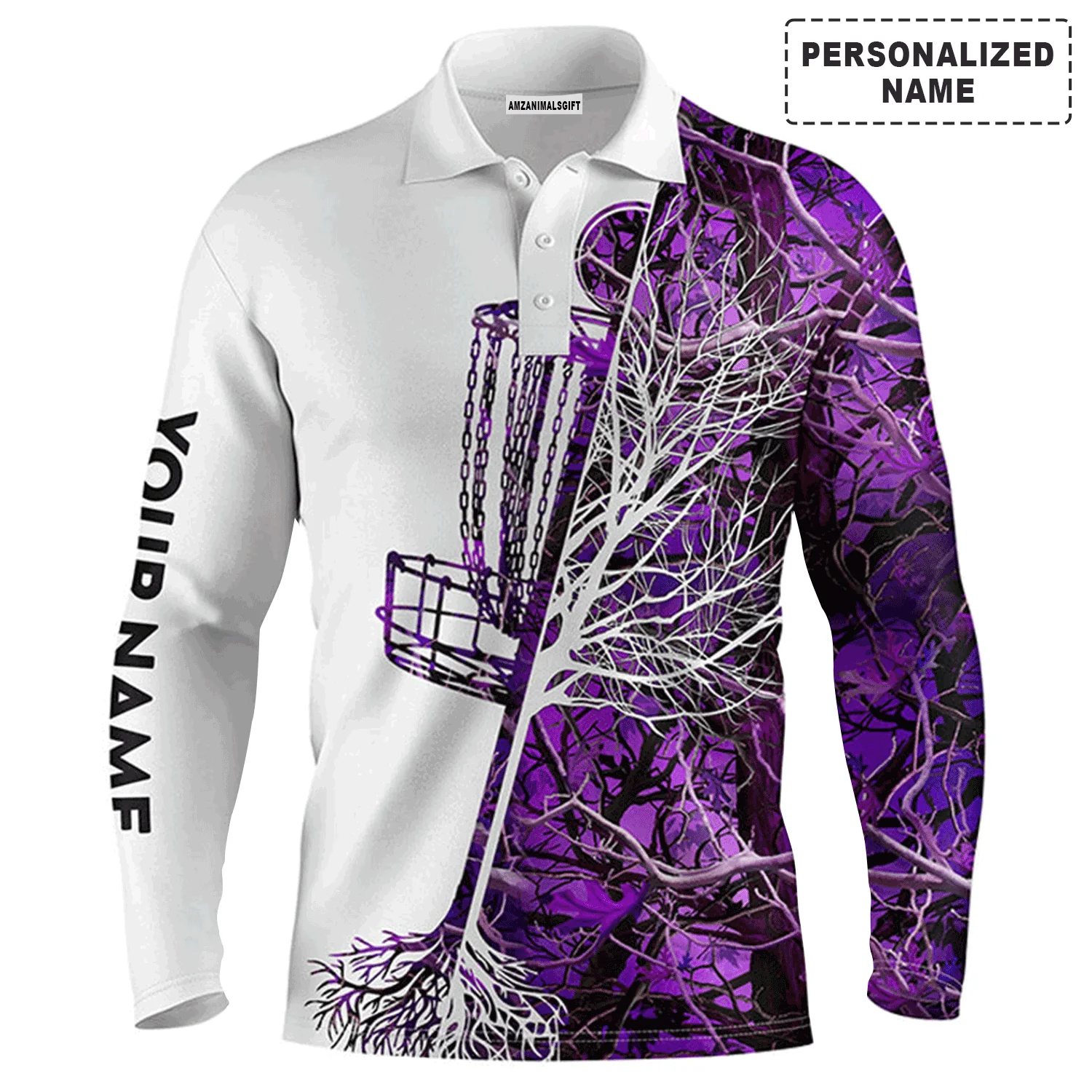 Disc Golf Men Polo Shirt, Custom Name Pink Camo Disc Golf Basket Apparel Men Polo Shirt - Personalized Sports Gift For Men, Husband, Golf Lover - Image 12