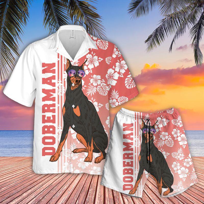 Doberman Pinscher Dog Aloha Hawaiian Shirts For Summer, Tropical Hawaiian Shirt For Men Women Outfit, Beachwear Gift For Dog Lovers, Dog Mom Dad