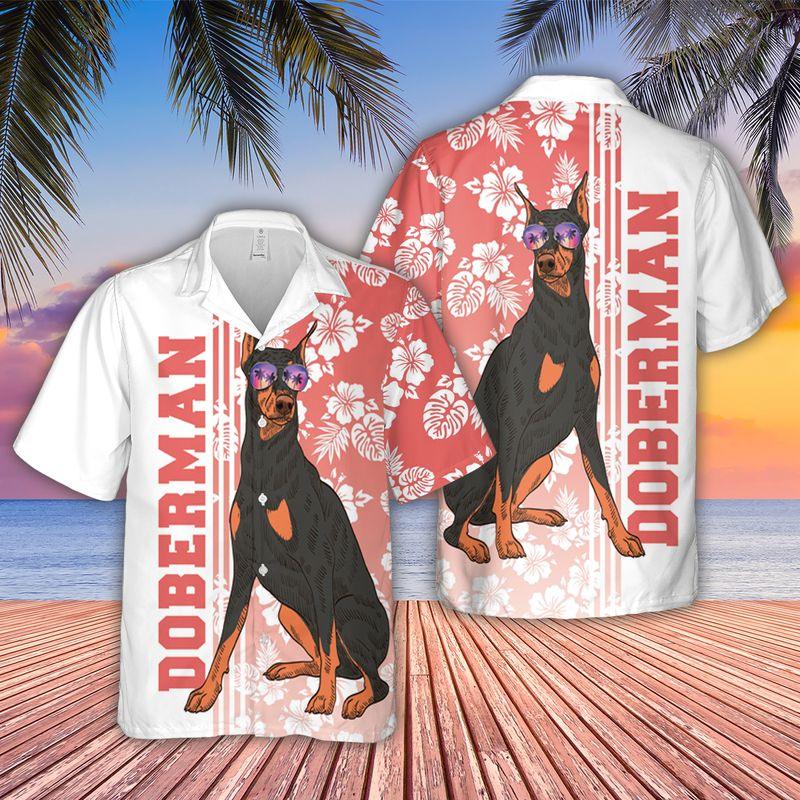 Doberman Pinscher Dog Aloha Hawaiian Shirts For Summer, Tropical Hawaiian Shirt For Men Women Outfit, Beachwear Gift For Dog Lovers, Dog Mom Dad - Image 2
