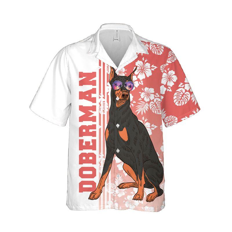 Doberman Pinscher Dog Aloha Hawaiian Shirts For Summer, Tropical Hawaiian Shirt For Men Women Outfit, Beachwear Gift For Dog Lovers, Dog Mom Dad - Image 4