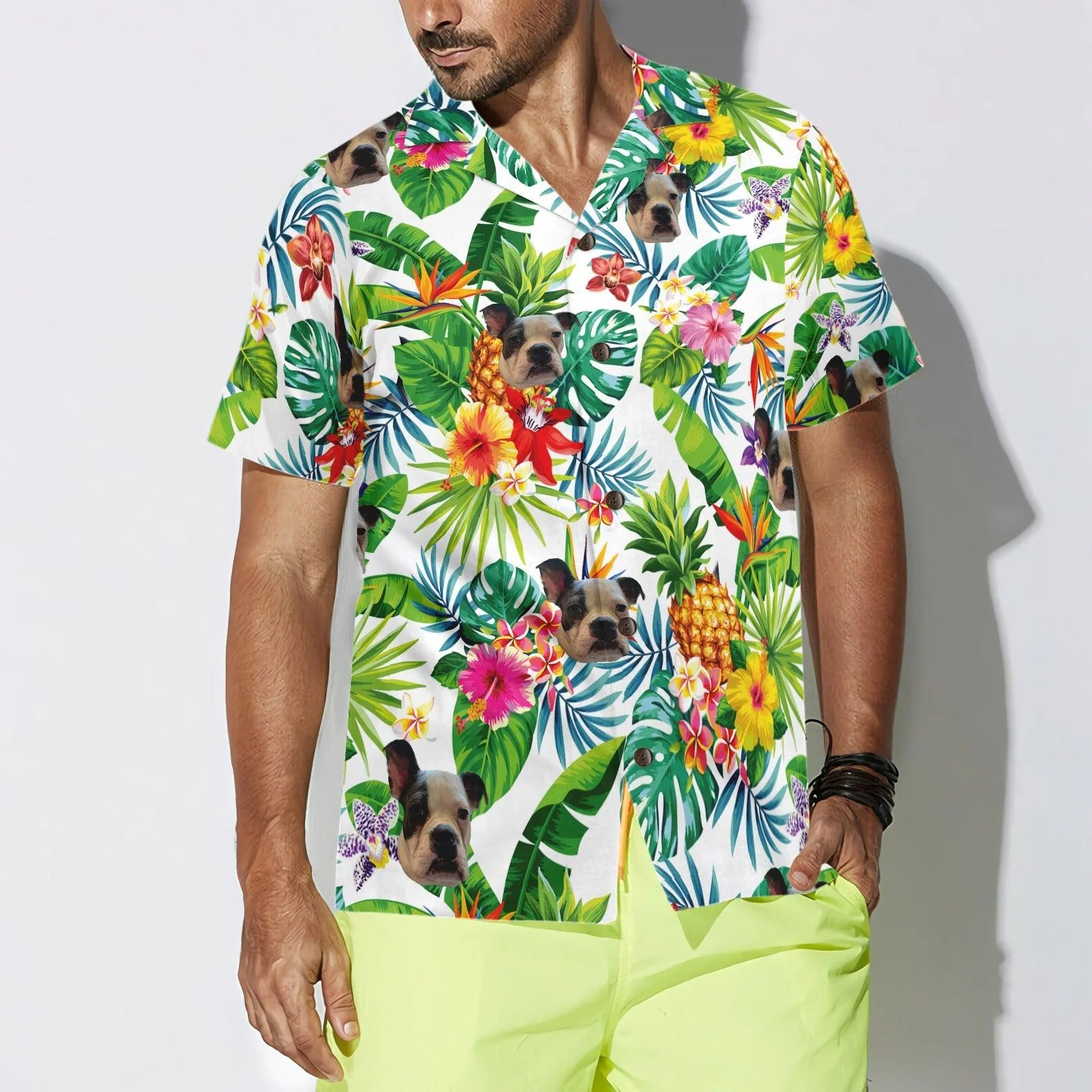 Dog Custom Aloha Hawaiian Shirt For Summer - Tropical Pineapple Personalized Hawaiian Shirt For Men Women, Gift For Dog Lovers, Pet Lovers - Image 4