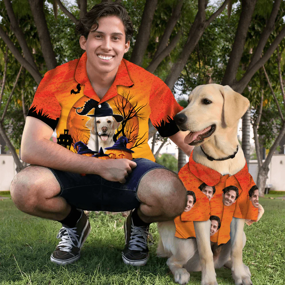 Dog Custom Hawaiian Shirt - Custom Photo Pet Happy Halloween Pumpkin The Witch Personalized Hawaiian Shirt - Gift For Dog Lovers, Friend, Family - Image 2