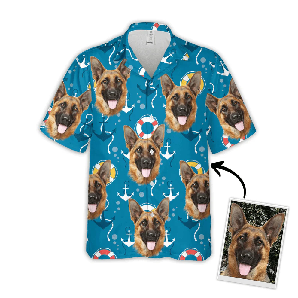 Dog Custom Hawaiian Shirt - Custom Photo Pet Sea Pattern Personalized Hawaiian Shirt - Perfect Gift For Dog Lovers, Friend, Family