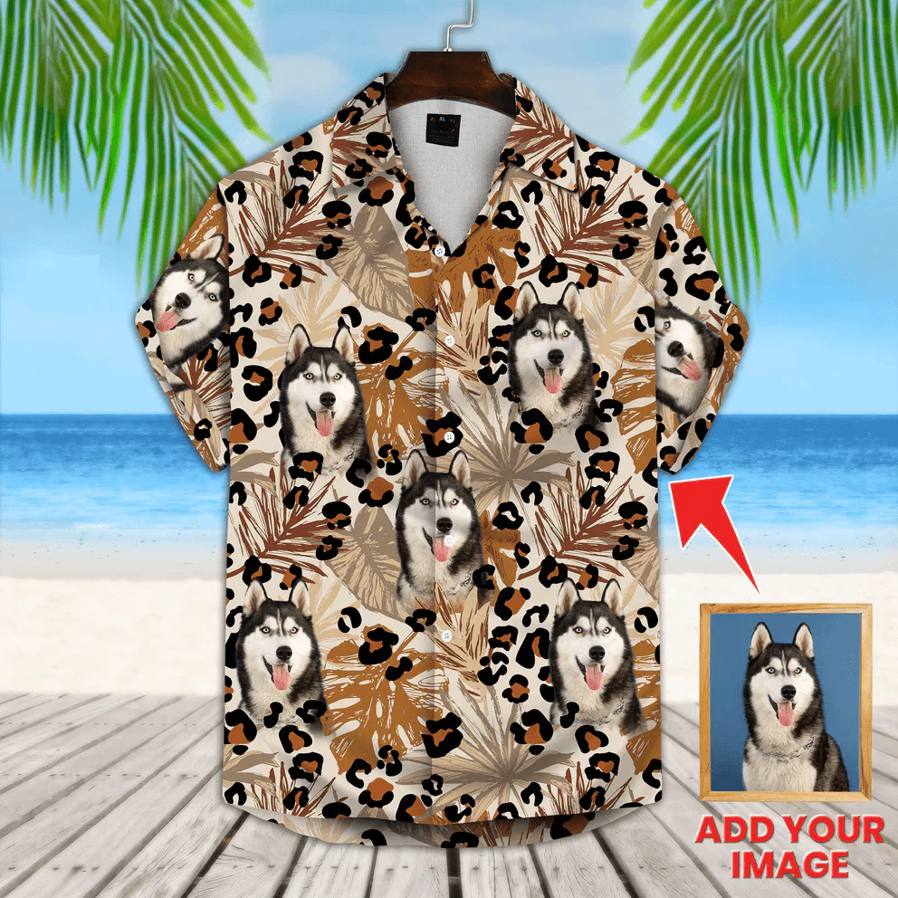 Dog Custom Hawaiian Shirt - Pet Tropical Leaves, Grunge Leopard Camouflage Spots Pattern Personalized Hawaiian Shirt - Gift For Dog Lovers, Friend, Family - Image 2