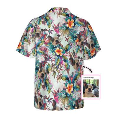 Dog Custom Photo Hawaiian Shirt, Tropical Flowers Custom Hawaiian Shirt - Perfect Gift For Men, Dog Lovers, Husband, Boyfriend, Friend, Family - Image 3