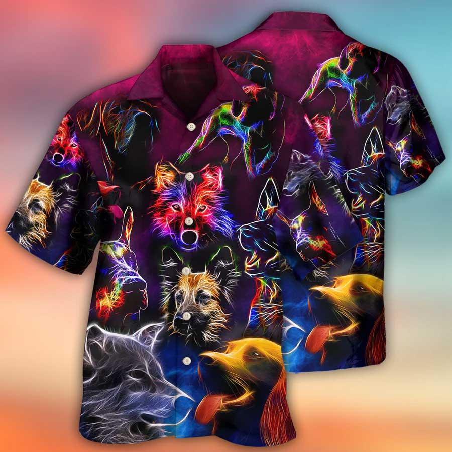 Dog Hawaiian Shirt, Dog Neon Lightning Style Aloha Hawaiian Shirt For Summer, Gift For Men Women, Dog Lover, Dog Mom Dad - Image 2