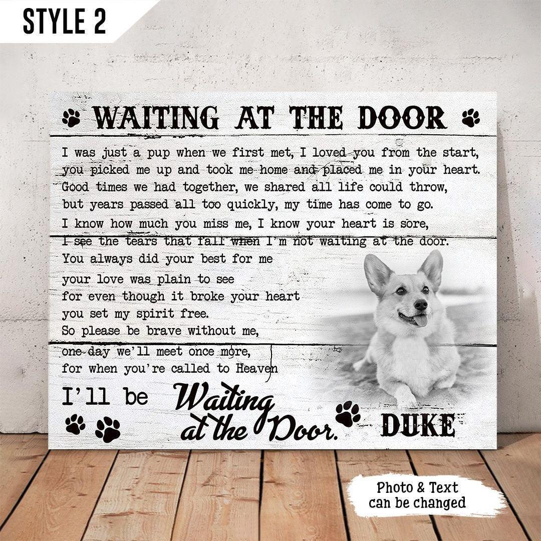 Dog Cat Landscape Canvas - Personalized Dog Cat Memorial Canvas - Custom Gift For Dog Cat Lovers - I'll Be Waiting At The Door Dog Poem Landscape Canvas - Image 2