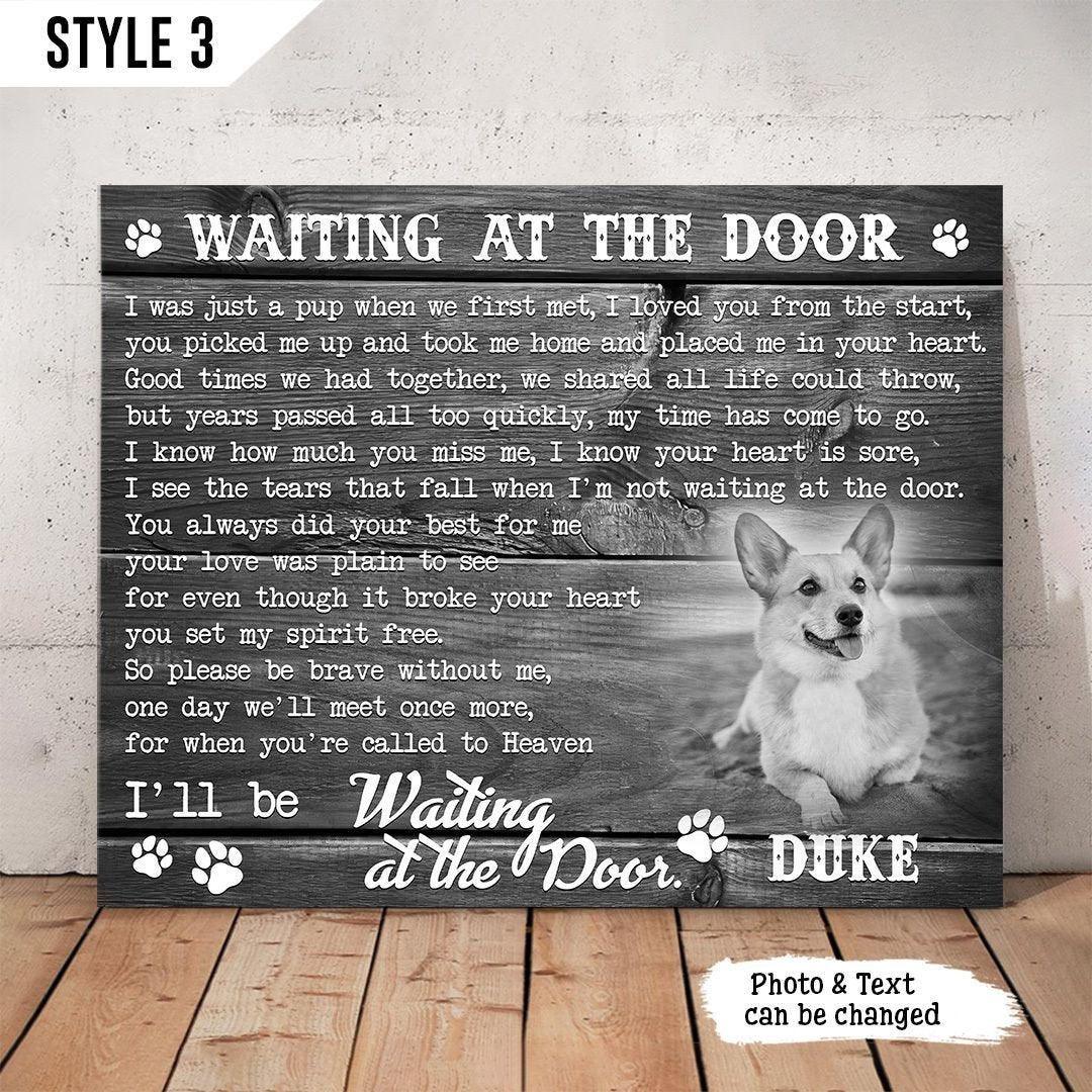 Dog Cat Landscape Canvas - Personalized Dog Cat Memorial Canvas - Custom Gift For Dog Cat Lovers - I'll Be Waiting At The Door Dog Poem Landscape Canvas - Image 3