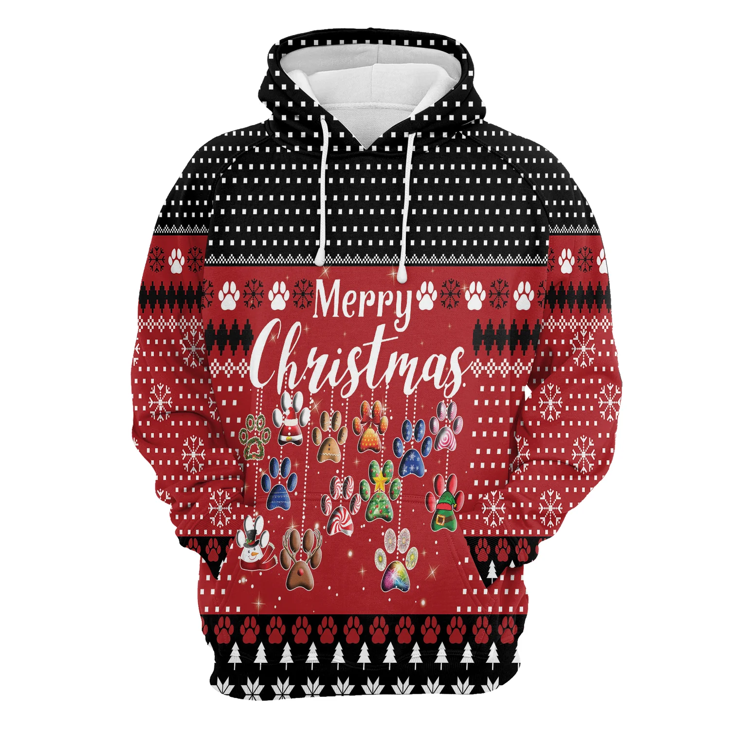 Dog Paws Christmas Premium Hoodie Merry Christmas, Perfect Outfit For Men And Women On Christmas New Year Autumn Winter