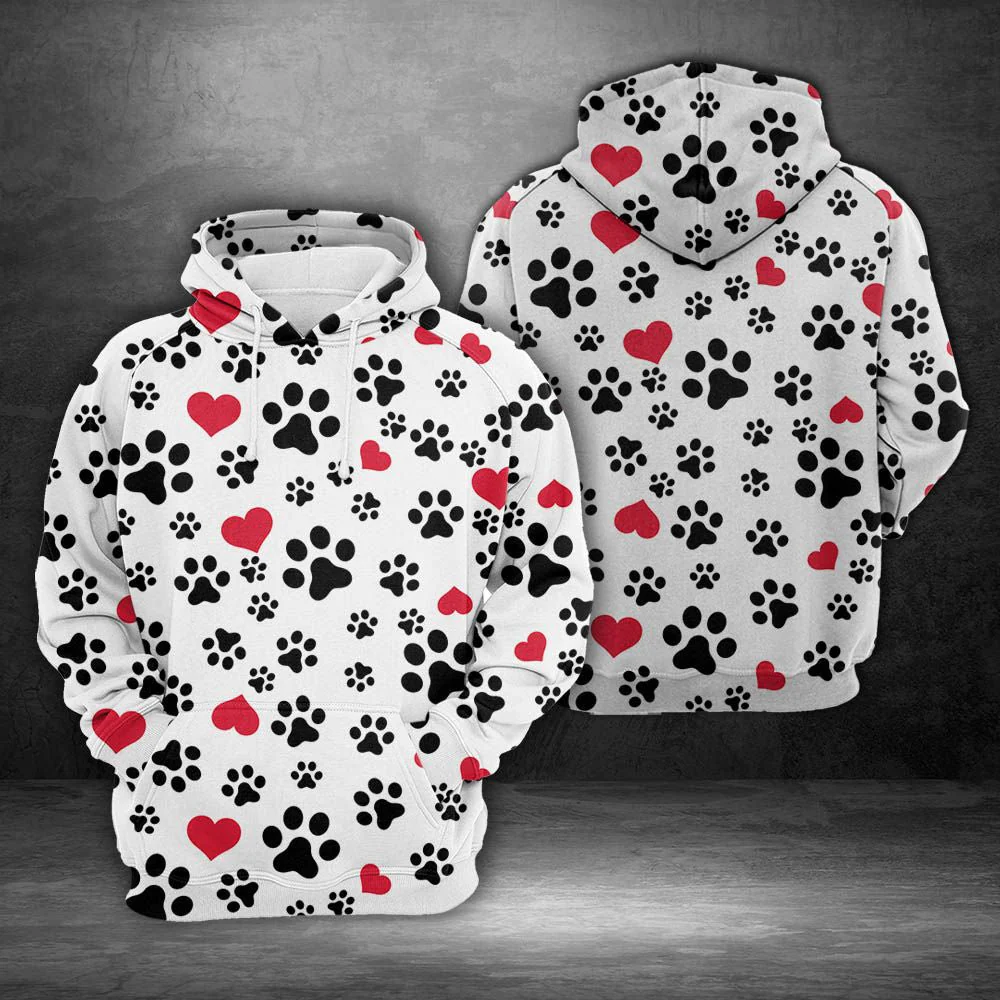 Dog Paws Christmas Pullover Premium Hoodie, Perfect Outfit For Men And Women On Christmas New Year Autumn Winter - Image 2