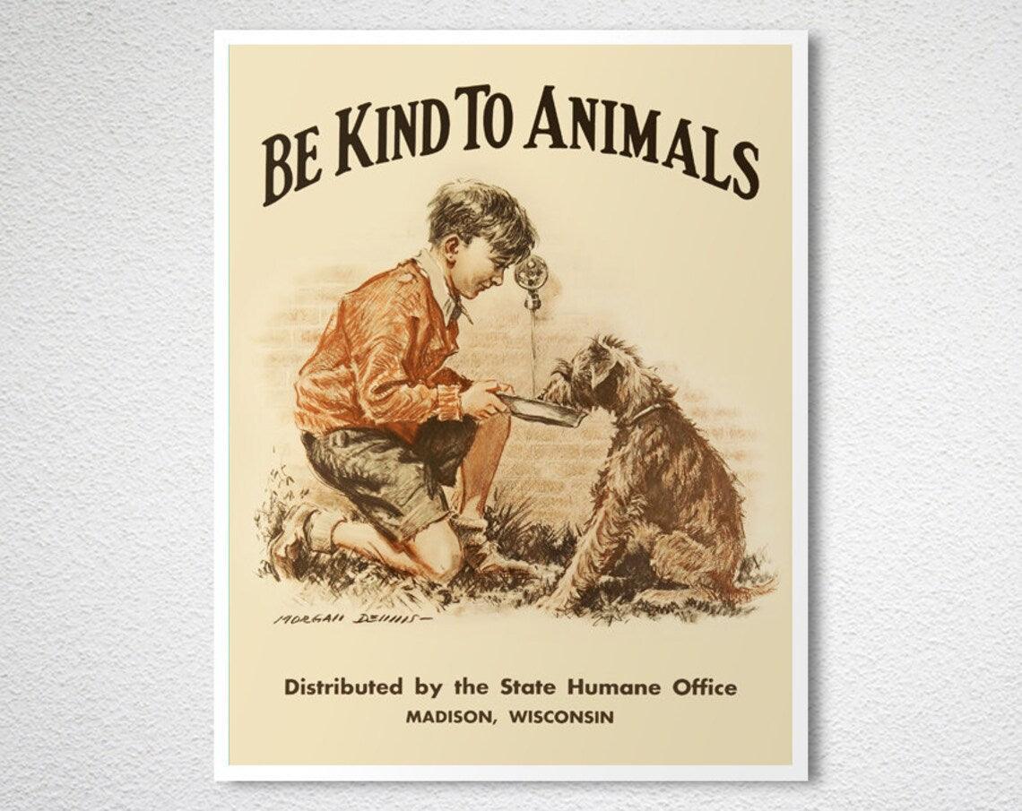 Dog Portrait Canvas - Human Loves Dog, Be Kind to Animals - Gift For Family, Friends, Dog Lovers, Animal Lovers - Image 2