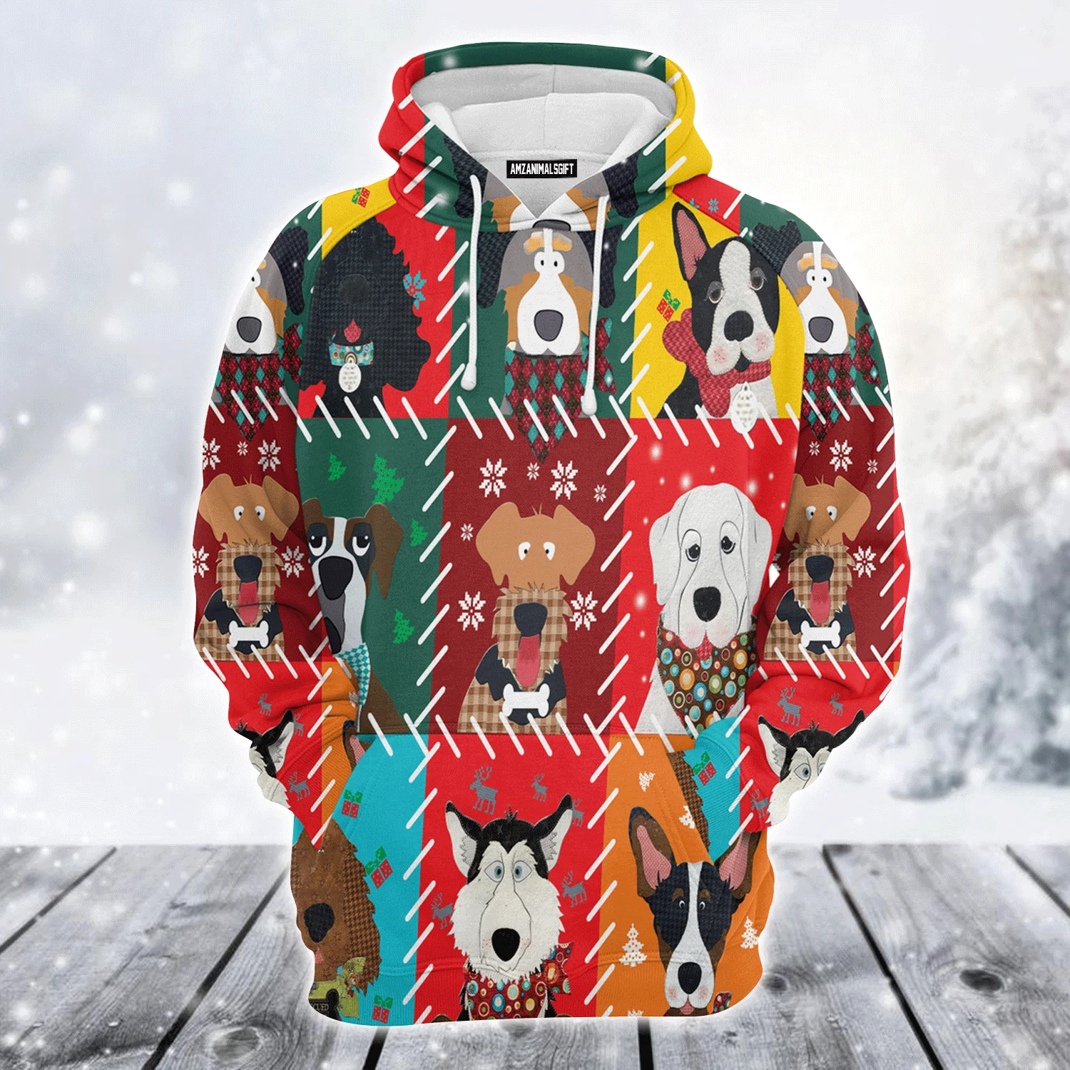 Dog Premium Christmas Hoodie, Cute Dog Face Christmas Unisex Hoodie For Men & Women - Perfect Gift For Christmas, Family, Dog Lover