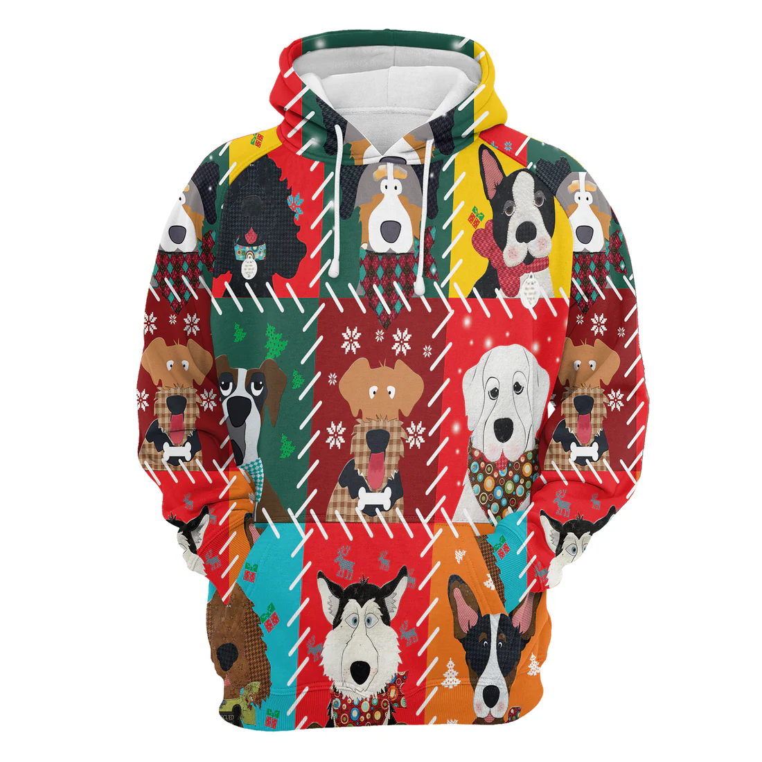 Dog Premium Christmas Hoodie, Cute Dog Face Christmas Unisex Hoodie For Men & Women - Perfect Gift For Christmas, Family, Dog Lover - Image 4