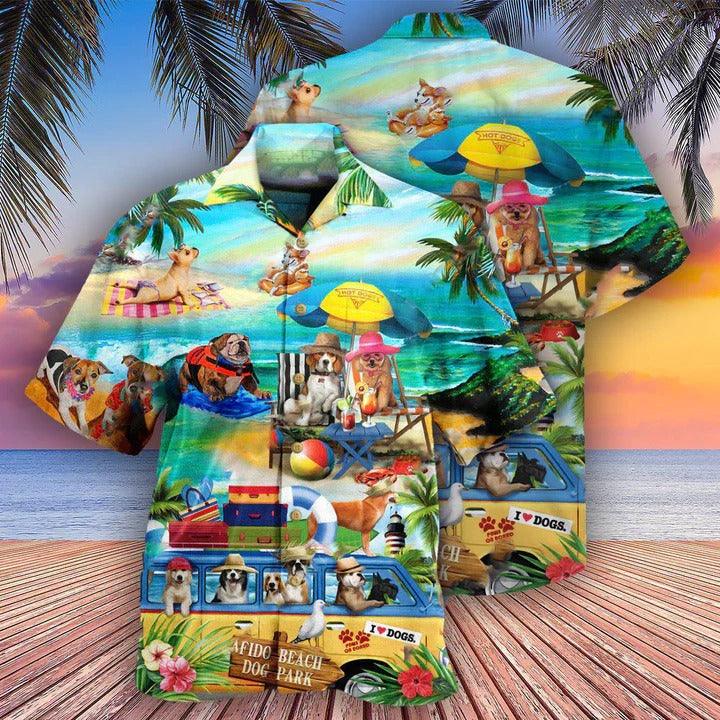 Dogs Aloha Hawaii Shirt - Dogs Paws On Board Love Beach Hawaiian Shirt For Summer - Perfect Gift For Dog Lovers, Friend, Family