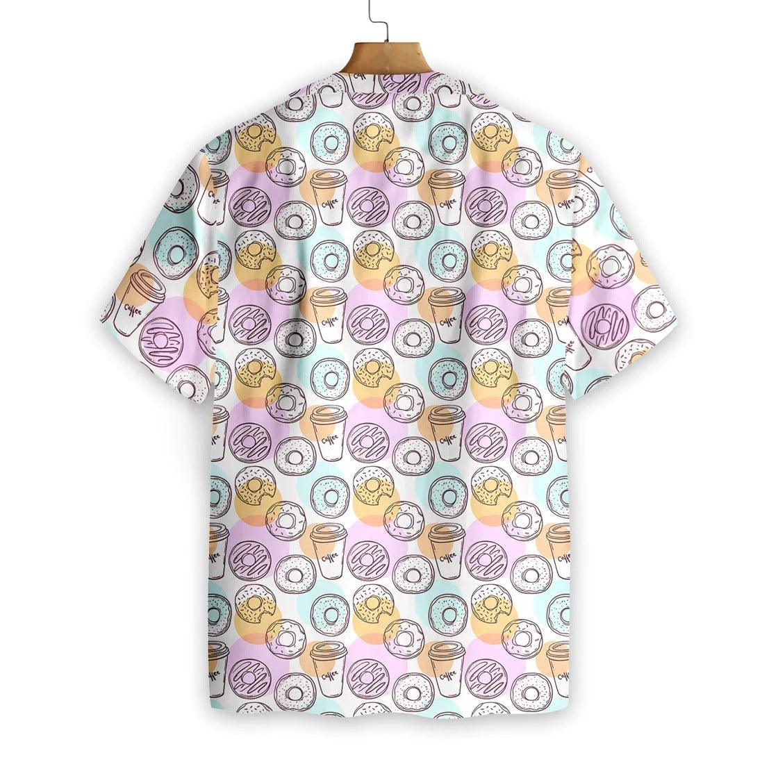 Donut Aloha Hawaiian Shirt, Funny Donut And Coffee Seamless Pattern Hawaiian Shirt, Coffee Hawaiian Shirt - Gift For Men Women, Friends, Family - Image 3