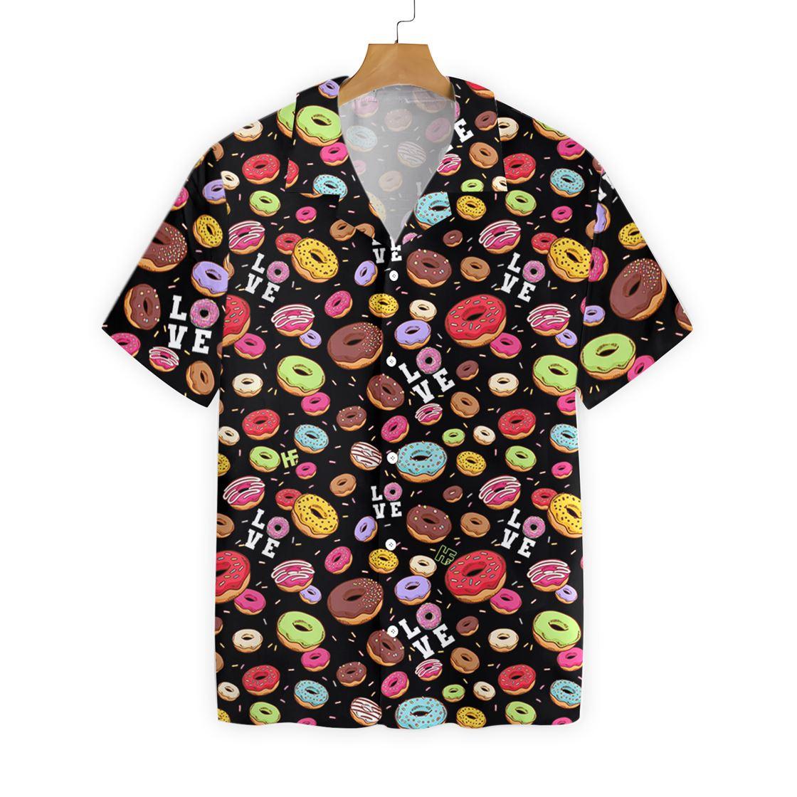 Donut Black Hawaiian Shirt, Colorful Summer Aloha Shirt For Men Women, Perfect Gift For Friend, Family, Husband, Wife, Boyfriend, Girlfriend - Image 5