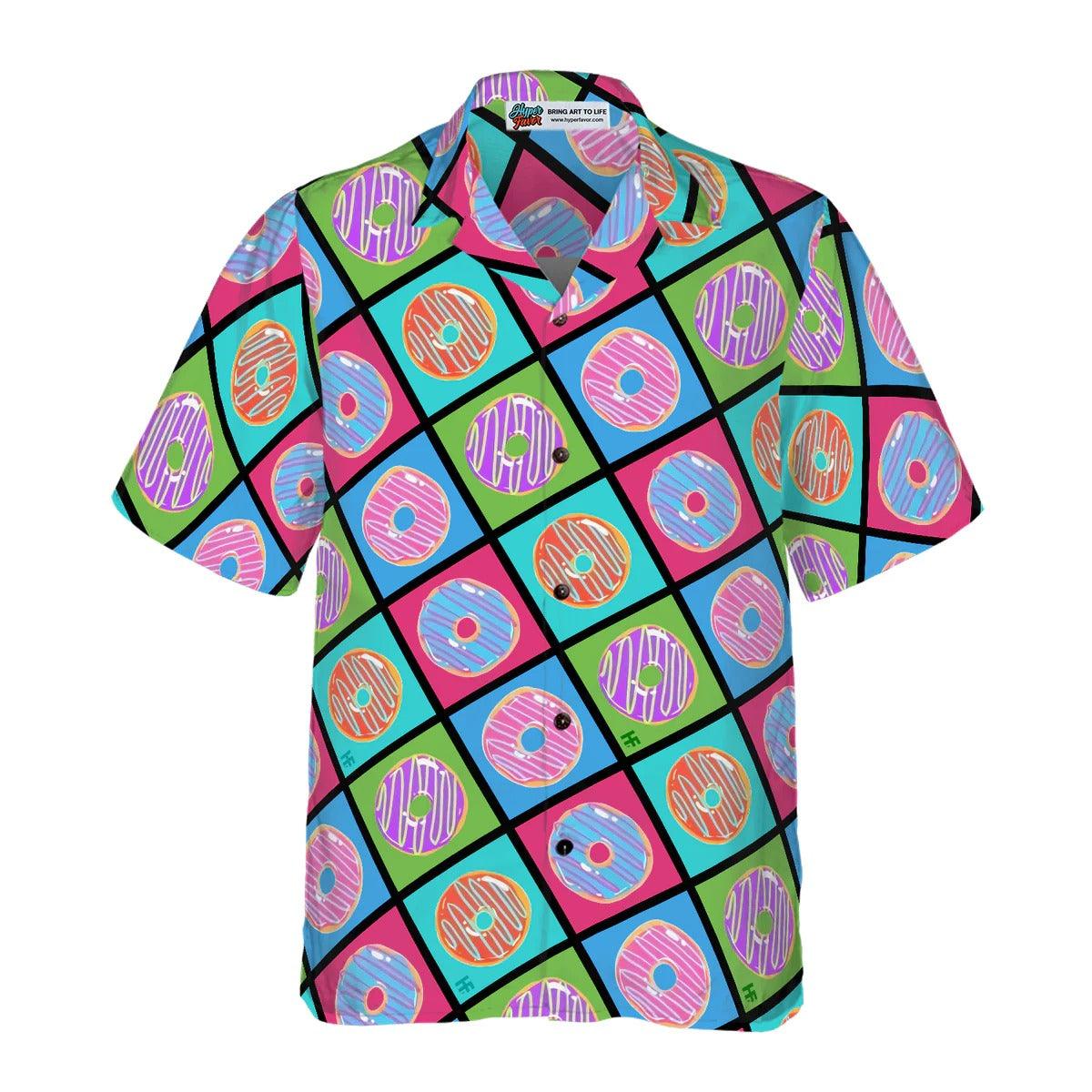 Donut Hawaiian Shirt, Retro Cute Yummy Donut Aloha Hawaiian Shirt, Funny Donut Aloha Shirt - Perfect Gift For Men Women, Friends, Family - Image 2
