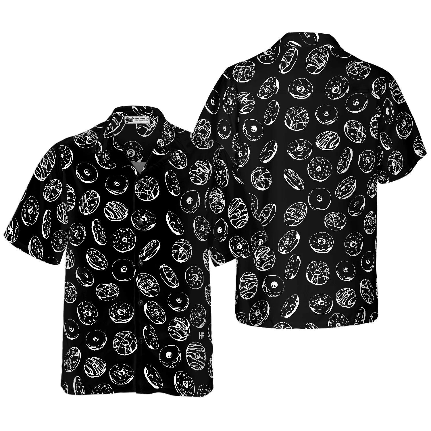 Donut Pattern Hawaiian Shirt, Colorful Summer Aloha Shirt For Men Women, Perfect Gift For Friend, Family, Husband, Wife, Boyfriend, Girlfriend